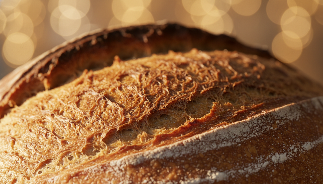 Artisan bread crust macro detail