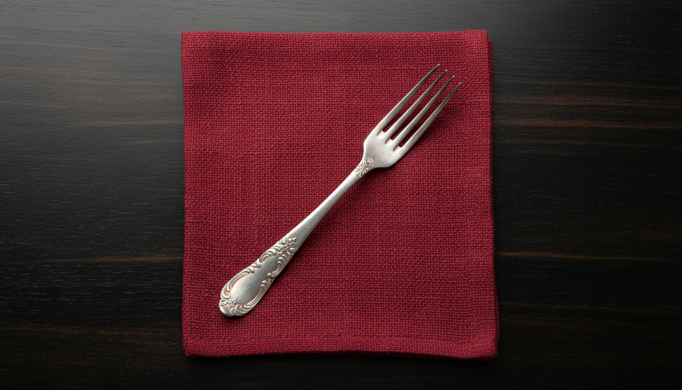 Elegant red napkin and silverware for special occasions